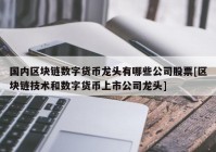 国内区块链数字货币龙头有哪些公司股票[区块链技术和数字货币上市公司龙头]