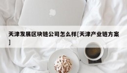 天津发展区块链公司怎么样[天津产业链方案]